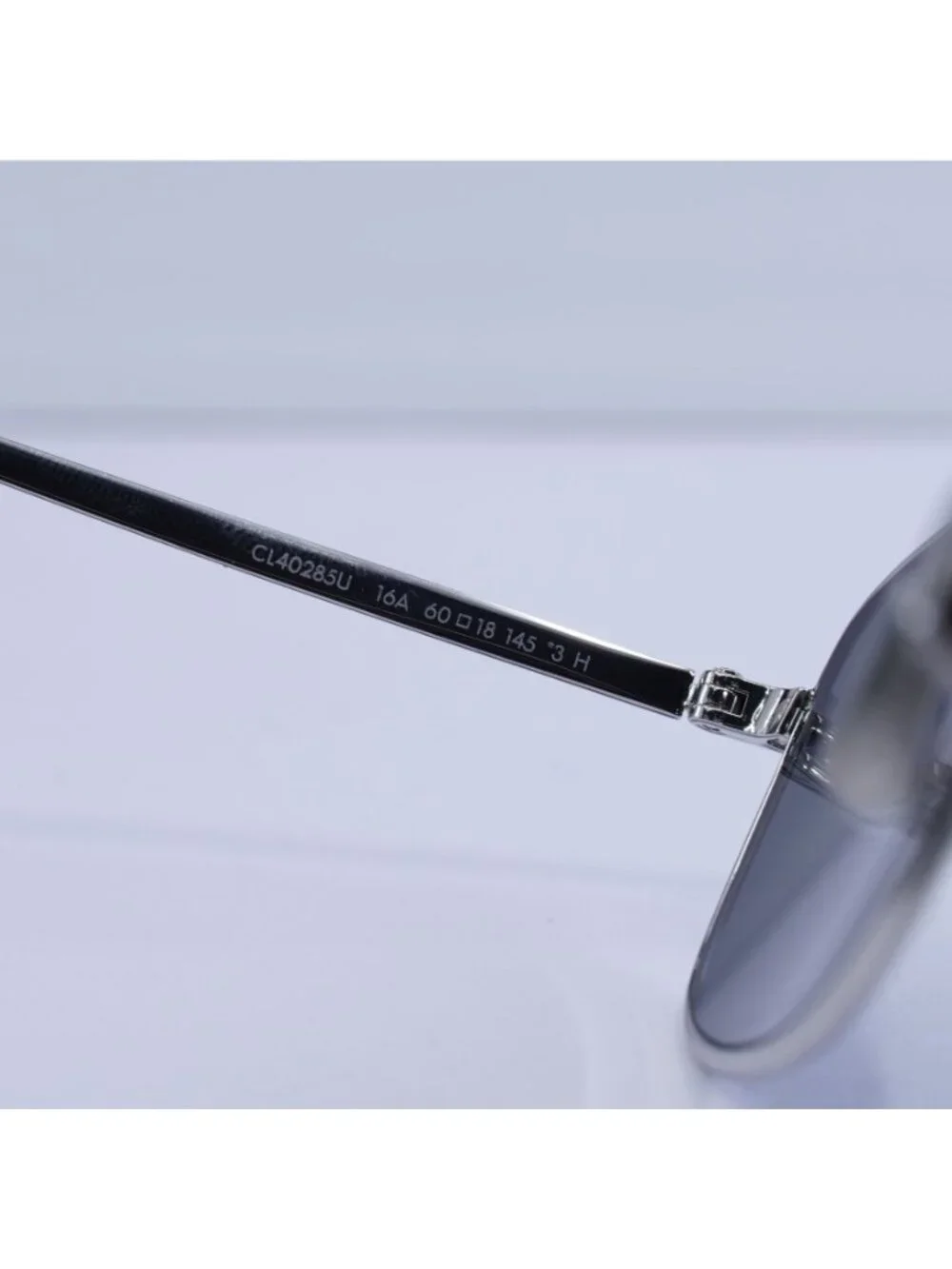 Celine CL40285U RHINESTONE TRIOMPHE 16A Rectangle Sunglasses - Palladium / Grey
